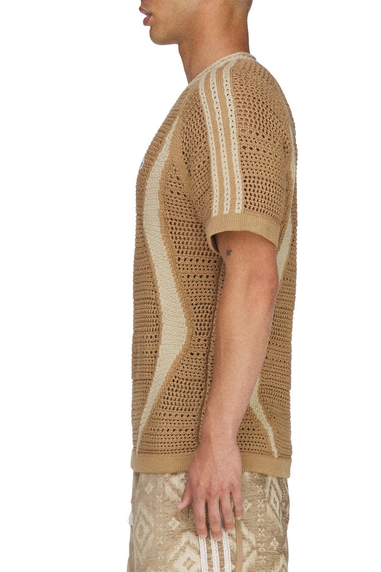 x CLOT Short Sleeve Quarter Zip Sweater, Alternate, color, CARDBOARD