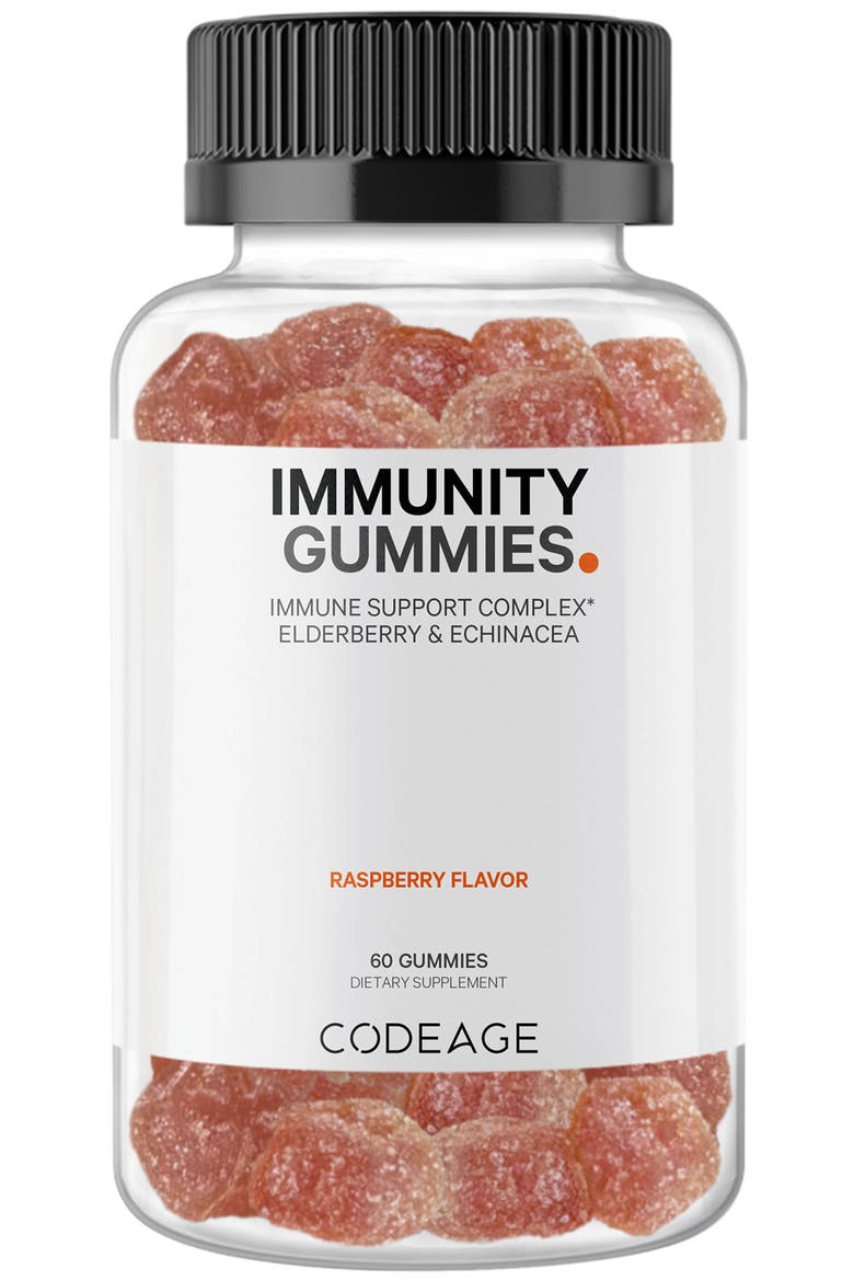 Immunity Gummies + Vitamin C Vegan Supplement, Main, color, White
