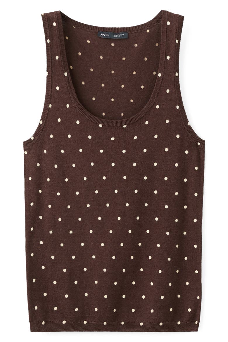 Polka Dot Knit Top, Alternate, color, CHOCOLATE