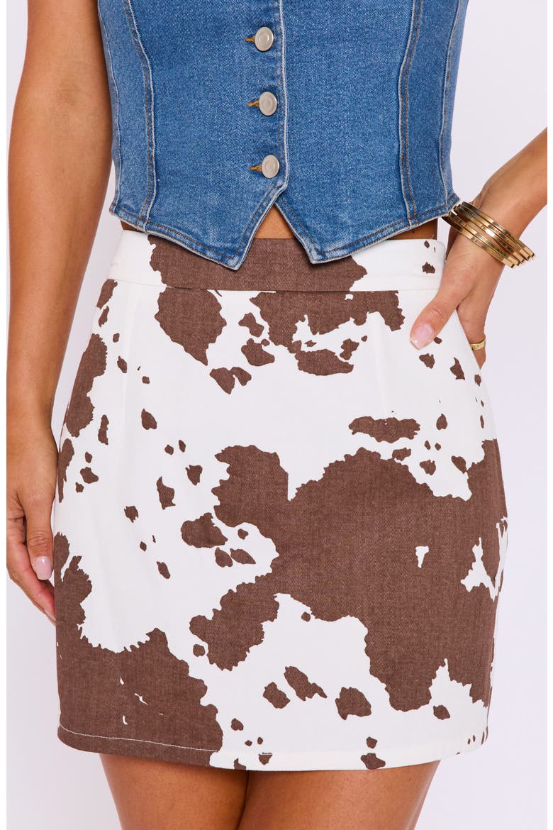 Desert Cutie Print Skirt, Alternate, color, IVORY/ BROWN