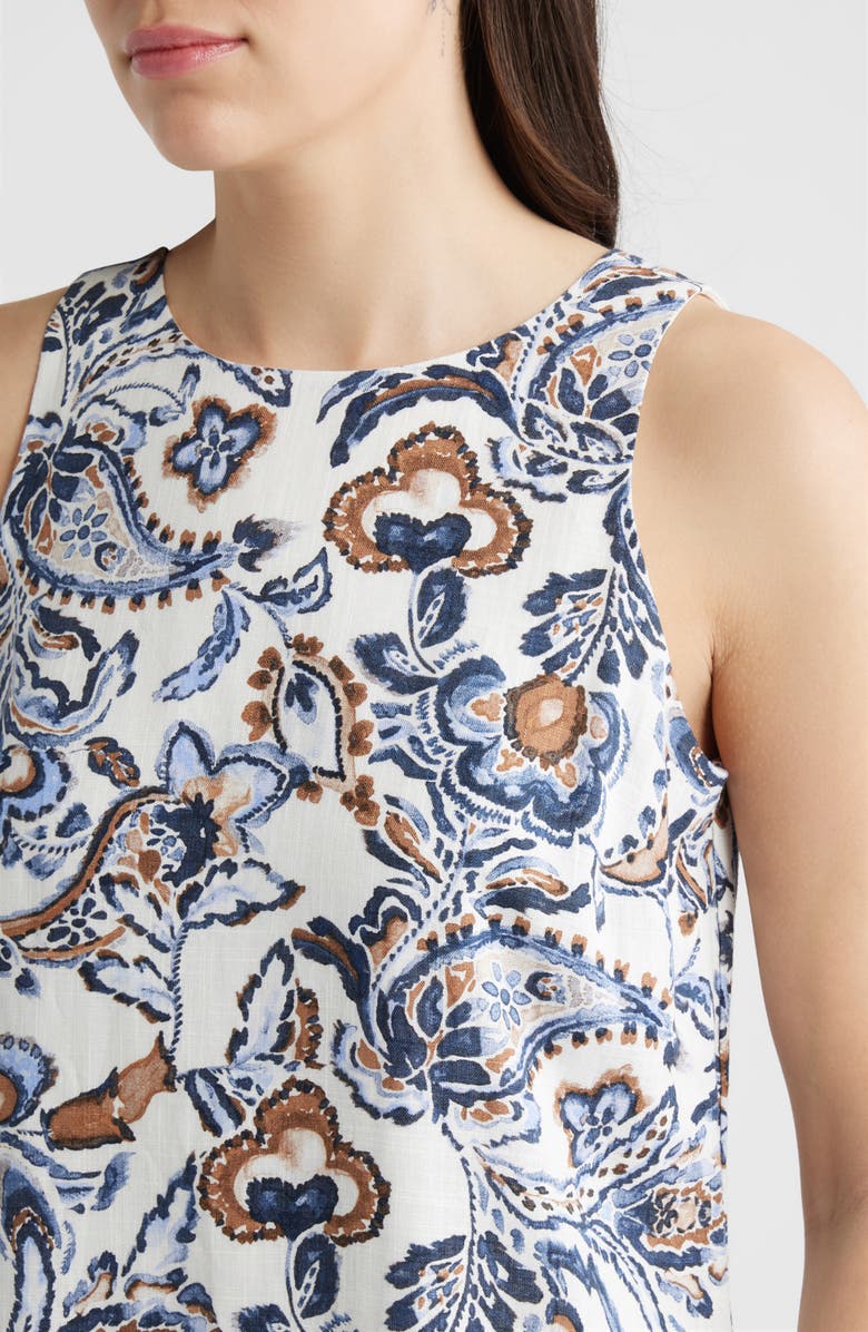 CeCe Floral A-Line Minidress, Alternate, color, Windsurfer