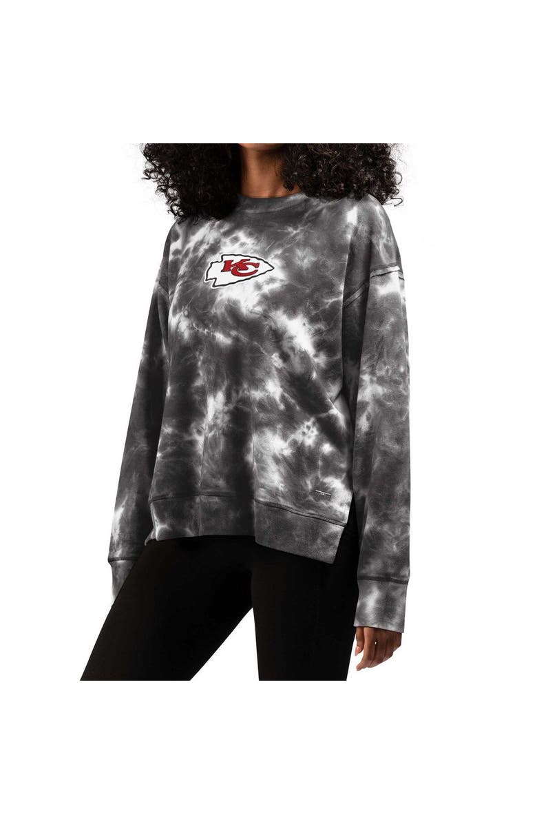 MSX BY MICHAEL STRAHAN Women's MSX by Michael Strahan Black Kansas City Chiefs Bailey Tie-Dye Pullover Sweatshirt, Main, color, Black