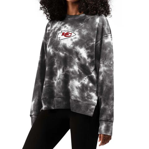 Women's MSX by Michael Strahan Black Kansas City Chiefs Bailey Tie-Dye Pullover Sweatshirt