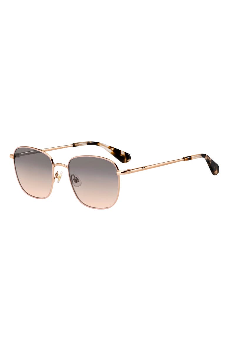 Kate Spade New York kiylah 53mm square sunglasses, Alternate, color, Pink/ Gold