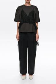 BIMBA Y LOLA Lace Overlay Boxy T-Shirt