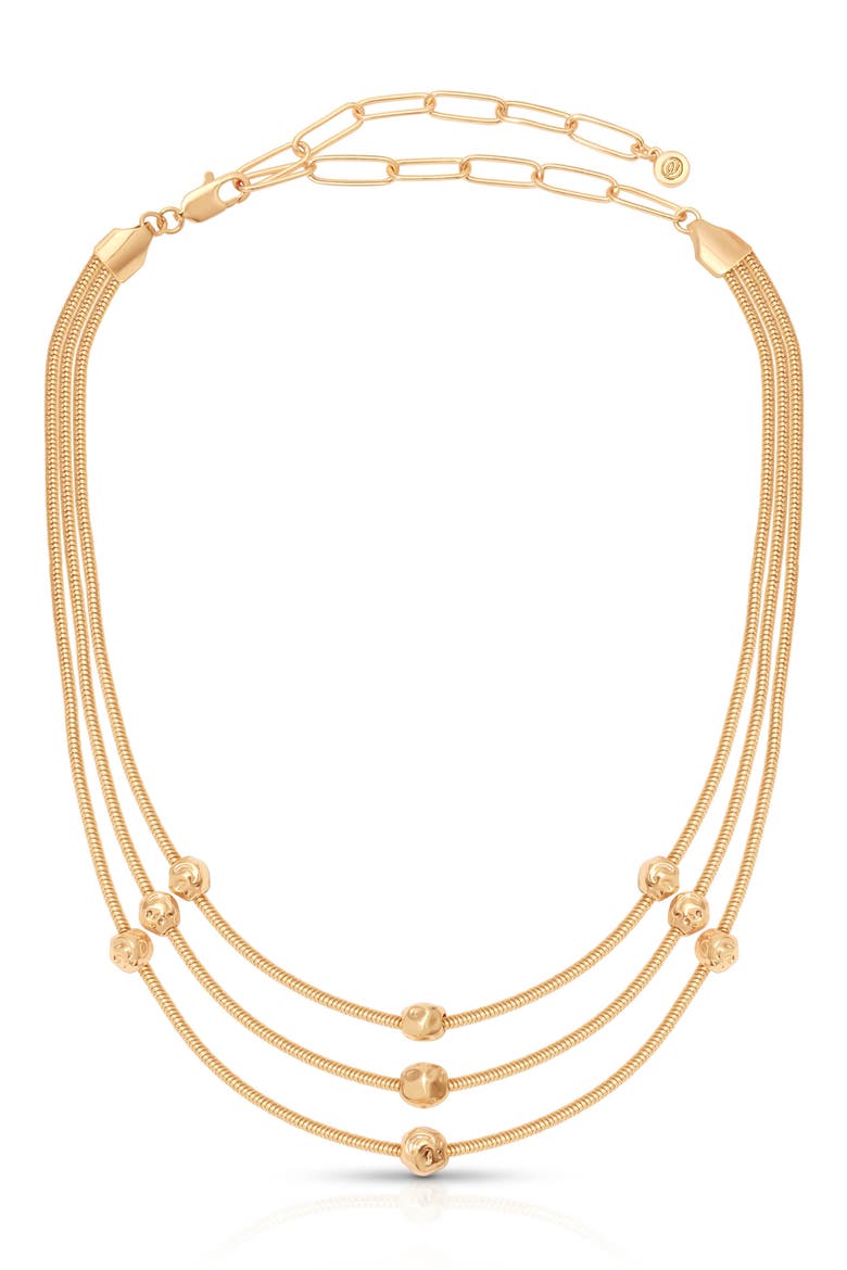 Molten Spheres Layered Necklace, Main, color, GOLD