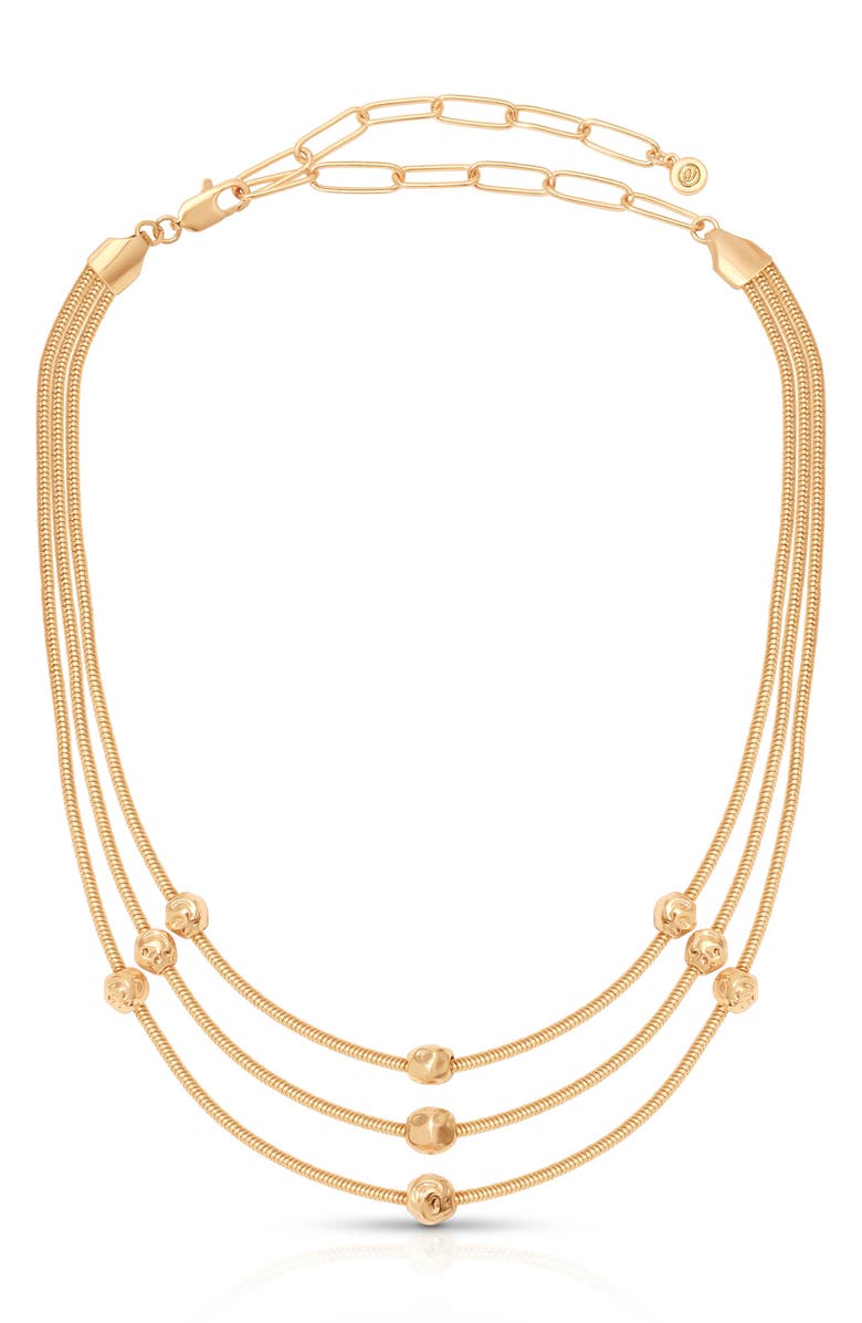 Ettika Molten Spheres Layered Necklace, Main, color, Gold