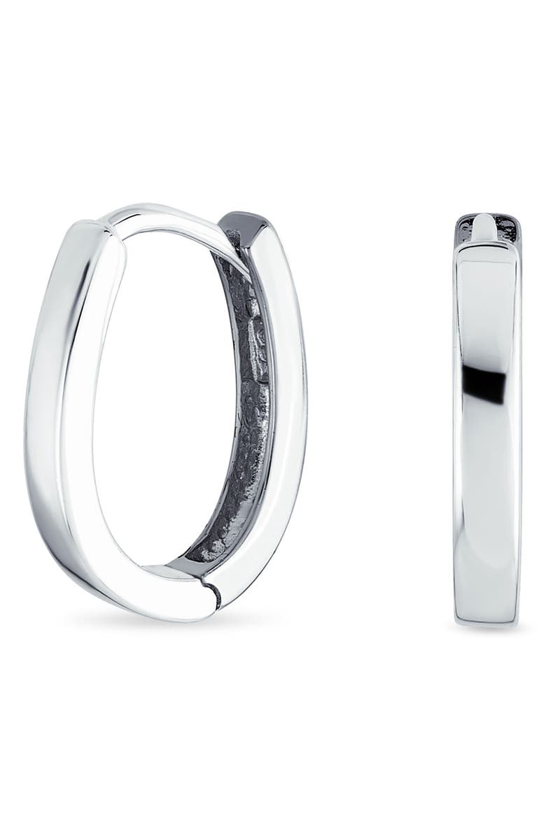 BLING JEWELRY Oval Hoop Earrings, Alternate, color, 