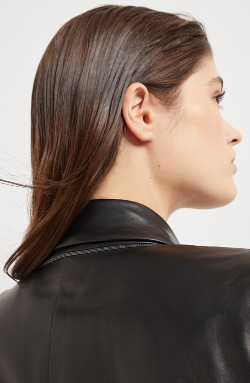 Brunello Cucinelli Nappa Leather Blazer In Black