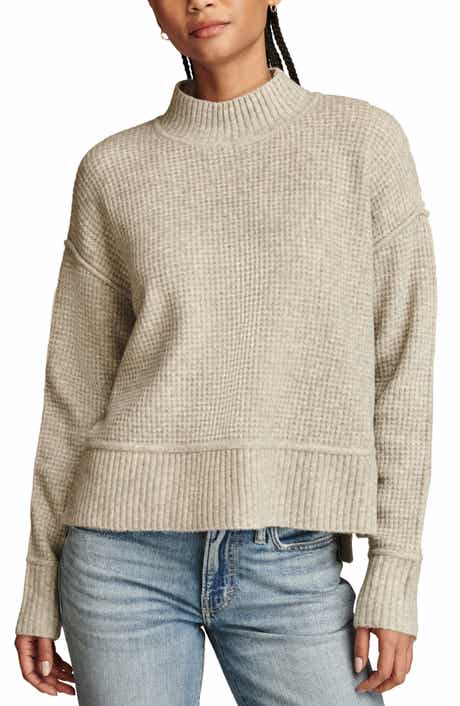 Lucky Brand Waffle Stitch Mock Neck Sweater