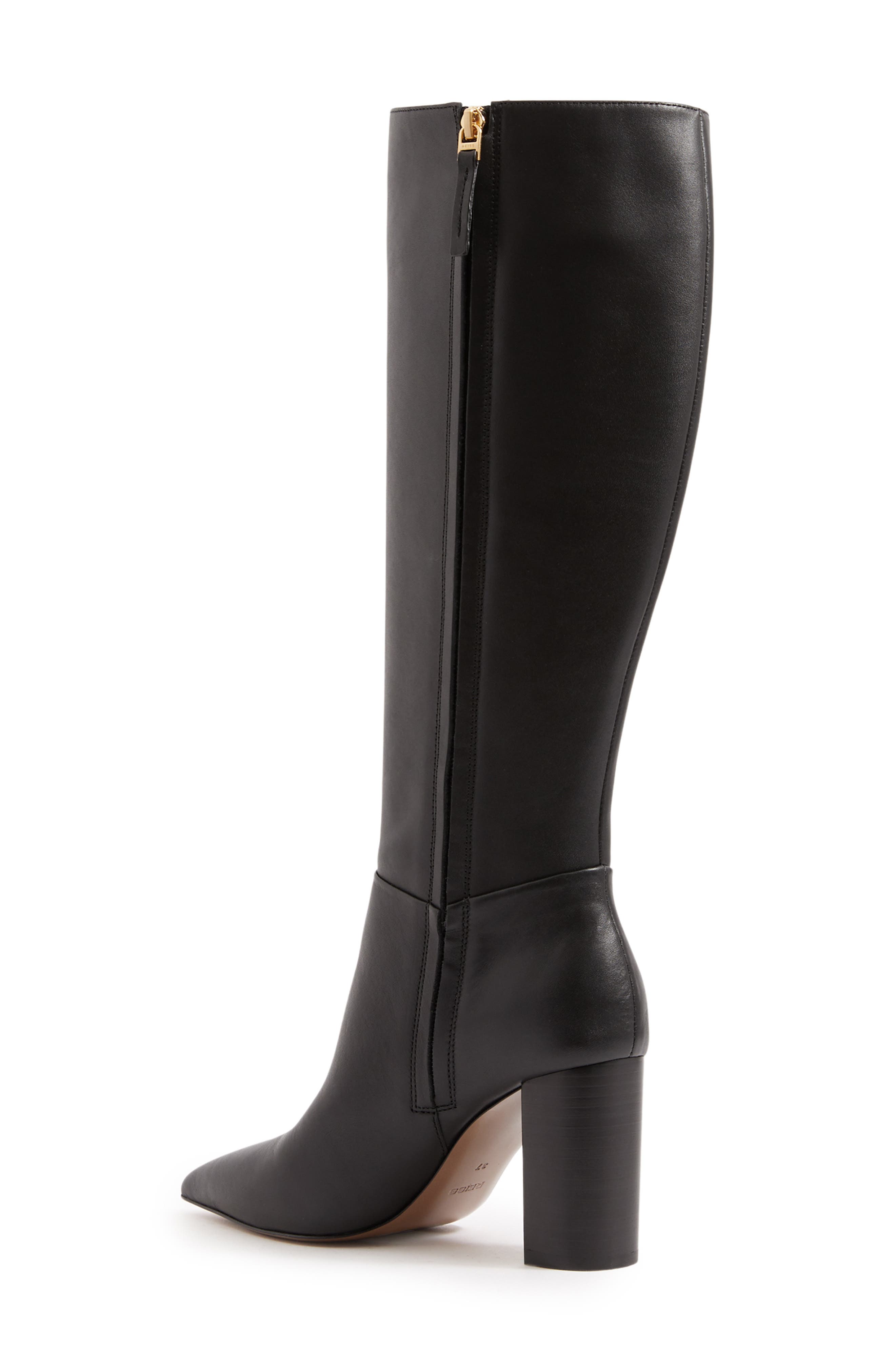 Reiss Bianca Pointed Toe Knee High Boot, Alternate, color, Black