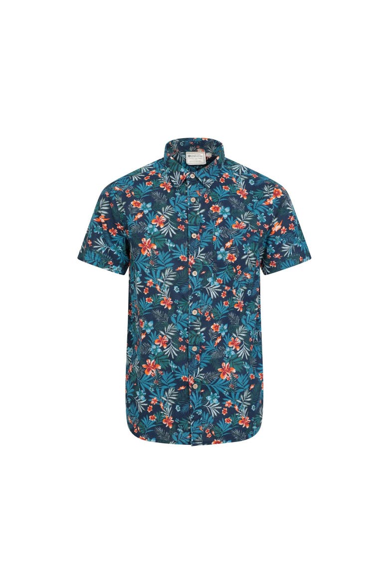 Tropical Floral Short-Sleeved Shirt, Main, color, Navy