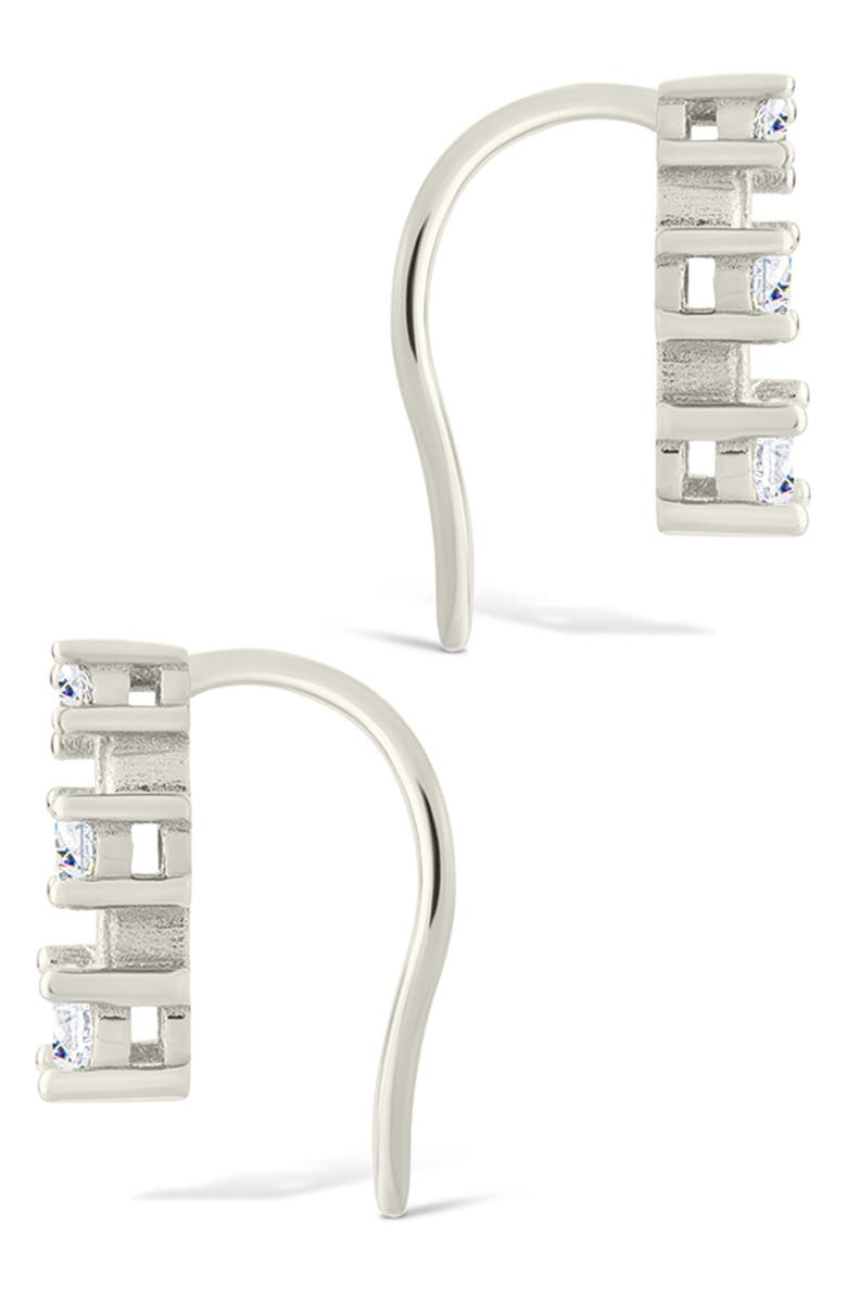 Sterling Forever Cubic Zirconia Mini Ear Crawlers, Alternate, color, Silver