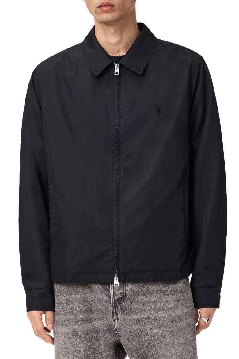 Trey Cotton Blend Jacket, Main, color, JET BLACK