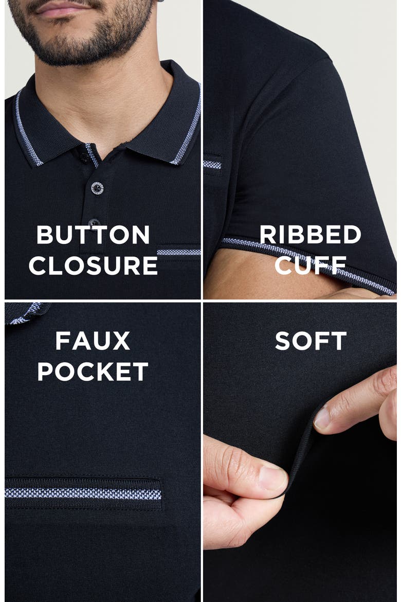 Jacquard Polo, Alternate, color, BLACK/ WHITE