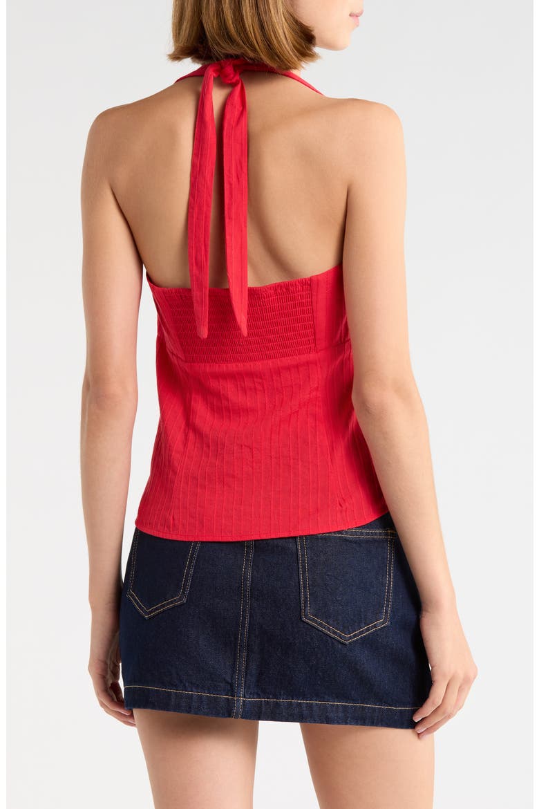 Isabetta Cotton Halter Top, Alternate, color, RED