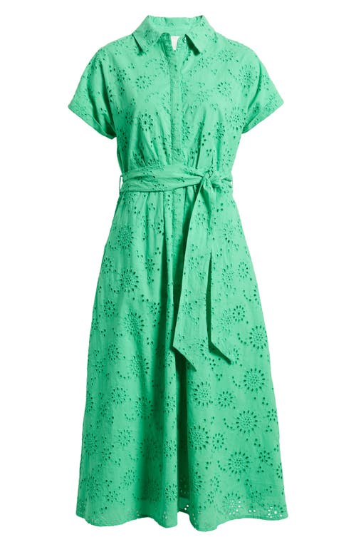 CASLONR CASLON(R) EYELET EMBROIDERY COTTON SHIRTDRESS 