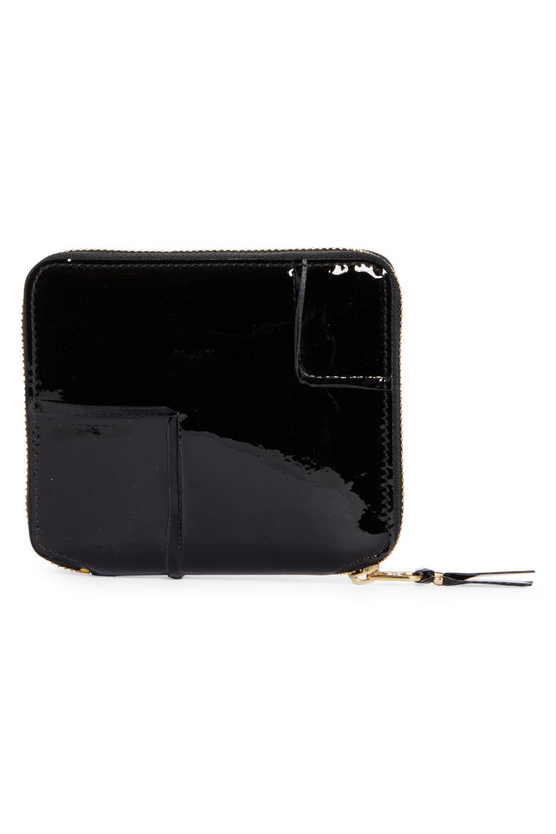 Patent Leather Wallet, Alternate, color, BLACK