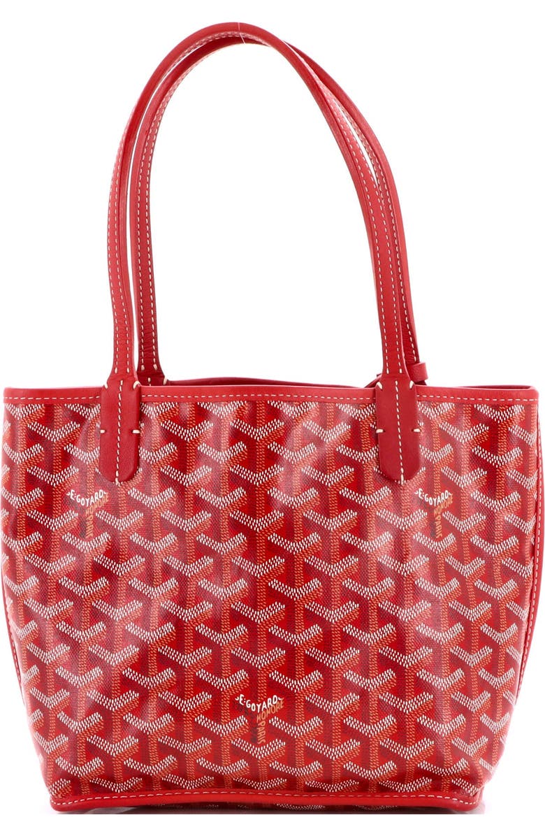 Pre-Owned Goyard Anjou Reversible Tote Coated Canvas Mini, Main, color, Red