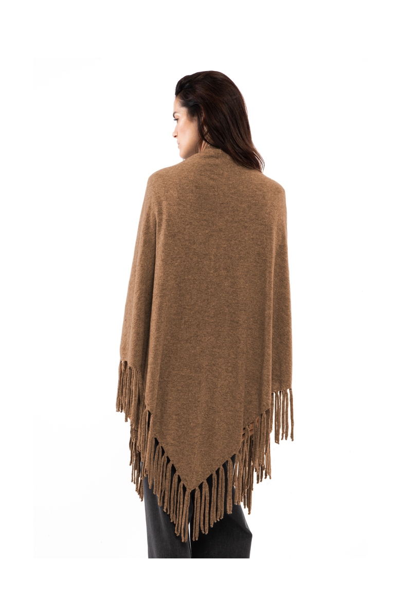 Monticelli Cashmere Pure Cashmere Fringe Wrap, Alternate, color, Camel