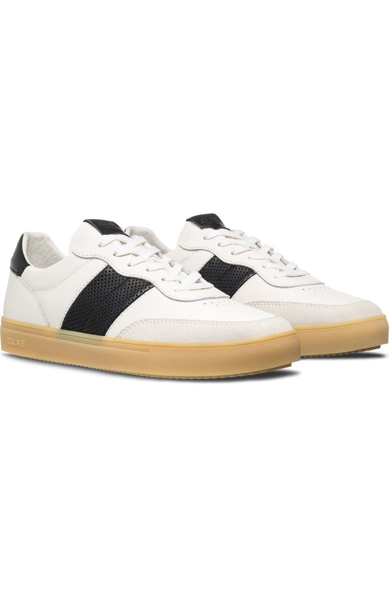 CLAE Davis Perforated Low Top Sneaker, Main, color, White Black Light Natural Gum