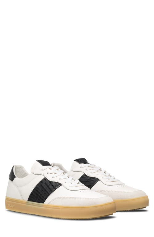 Clae Davis Perforated Low Top Sneaker In White Black Light Natural Gum