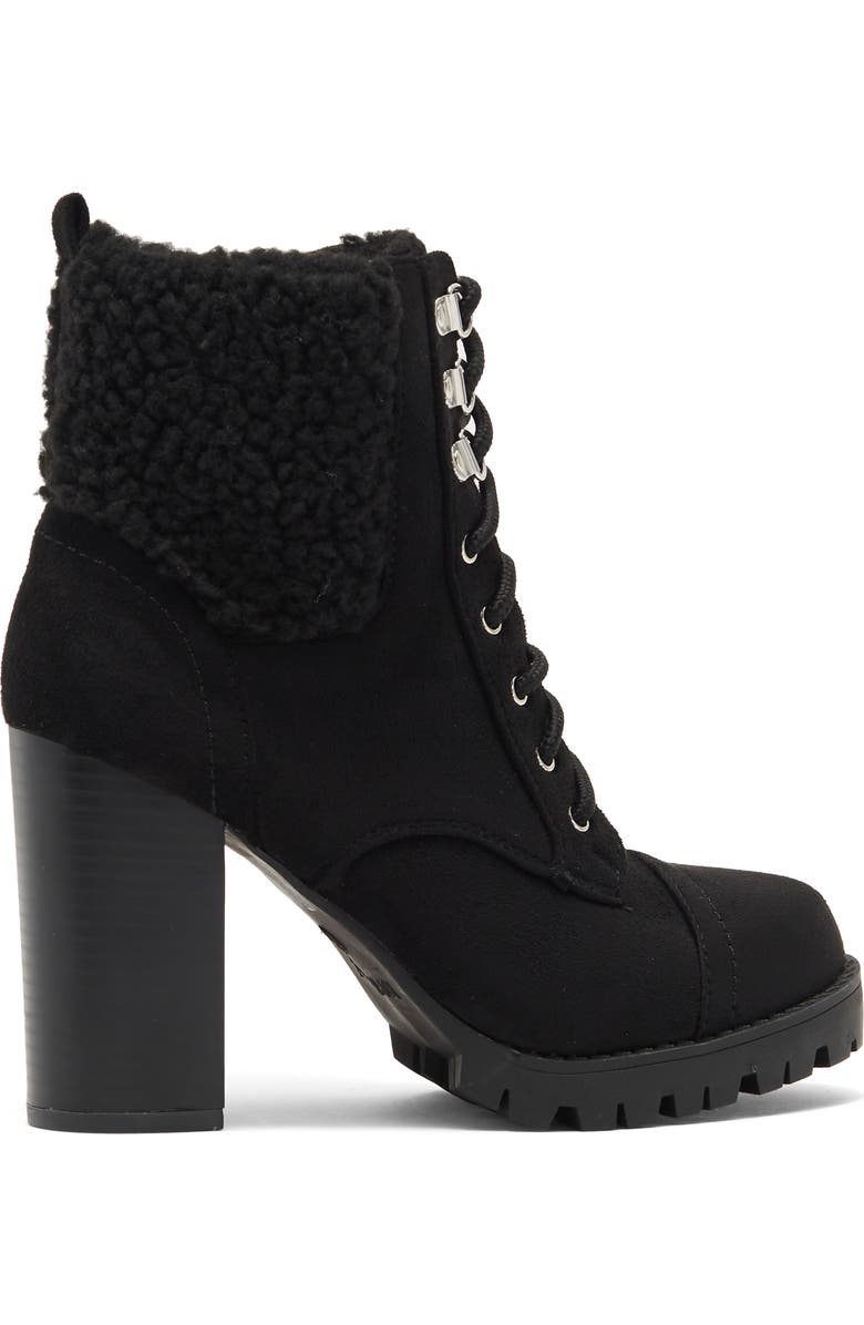 TOP GUY SHOES Sassy Faux Shearling Cuff Lug Sole Bootie, Alternate, color,