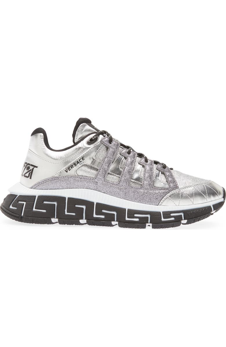 Versace Trigrecca Glitter Sneaker, Alternate, color,