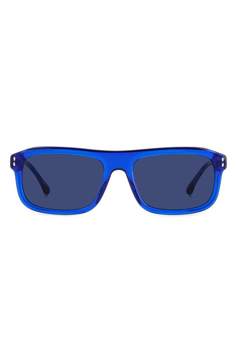 Isabel Marant 56mm Rectangle Sunglasses, Main, color, Blue