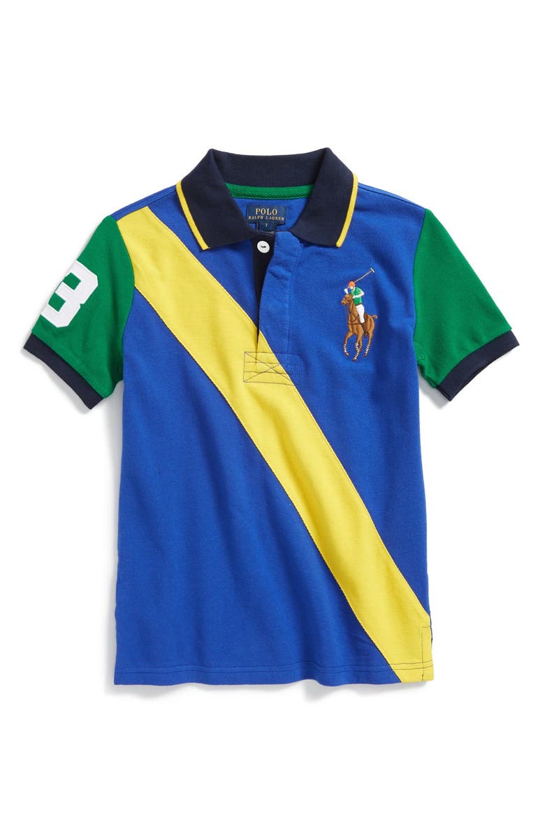 Ralph Lauren Colorblock Cotton Mesh Polo, Main, color,