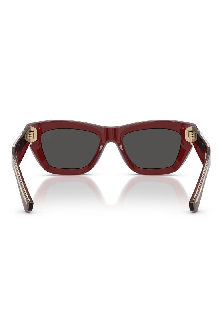 52mm Cat Eye Sunglasses, Alternate, color, BORDEAUX / DARK GREY