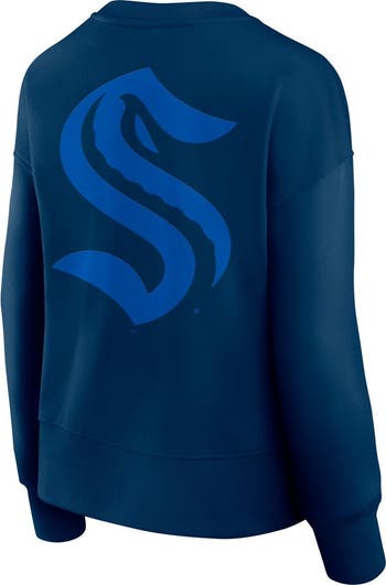 売れ筋商品|||ファナティクス カットソー トップス レディース Women's Navy Seattle Kraken Elements Flow Pullover Sweatshirt Navy FANATICS Women's Fanatics Navy Seattle Kraken Elements Flow