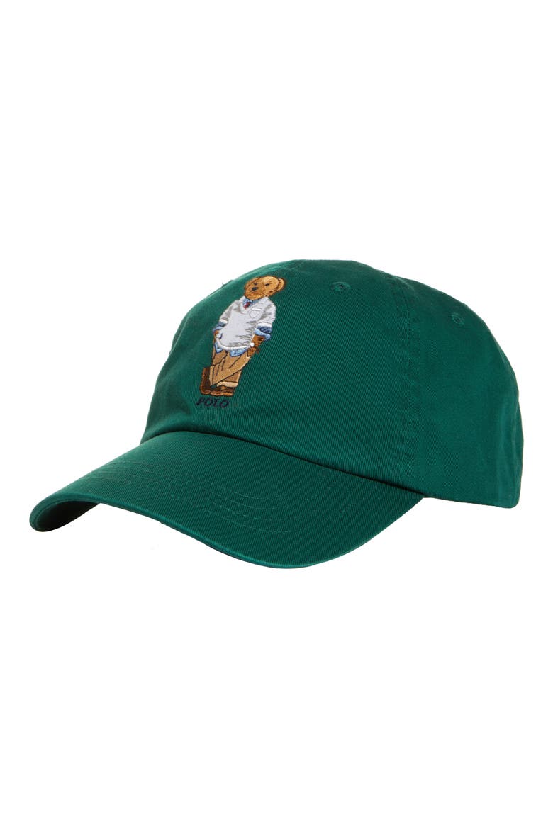 Bear Twill Baseball Cap, Main, color, NEW FOREST W/ BEAR