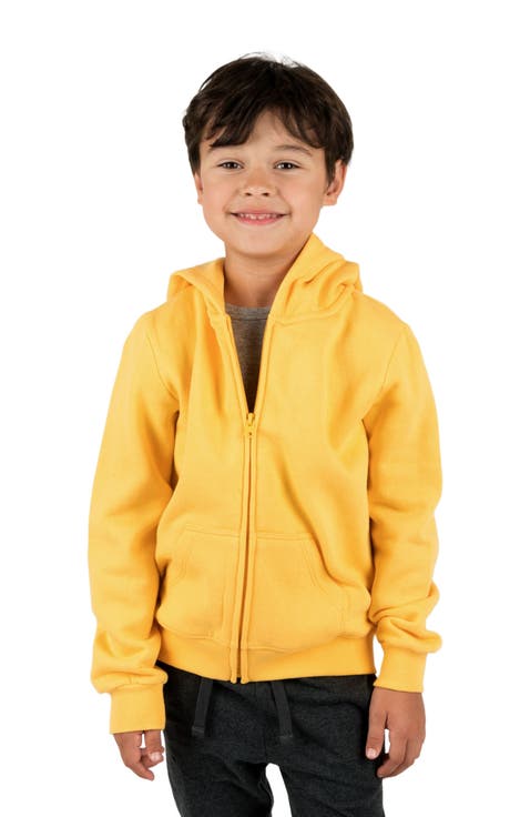 Kids Zip-Up Sweatshirt Hoodie, Cotton Blend, Solid Colors