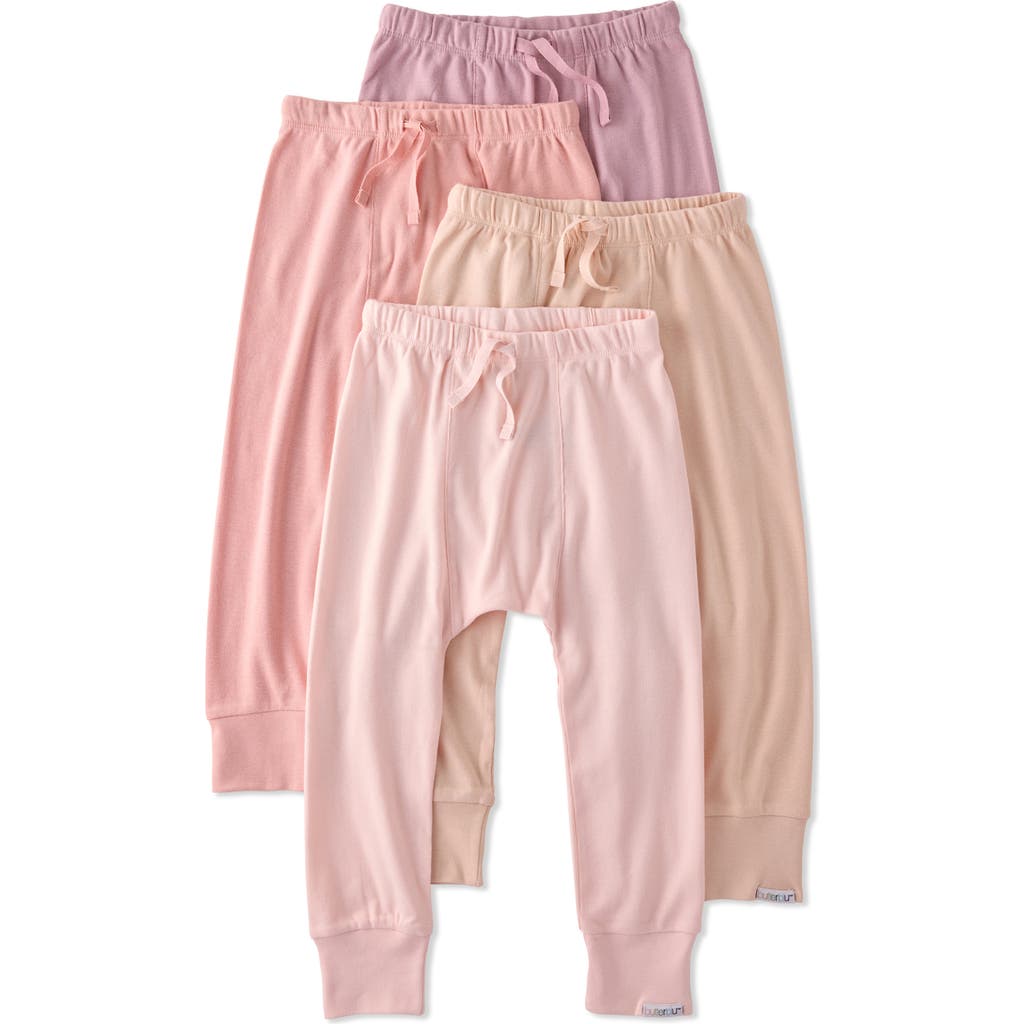 Butterblu Kids' Jordan Assorted 4-pack Organic Cotton Joggers In Pink