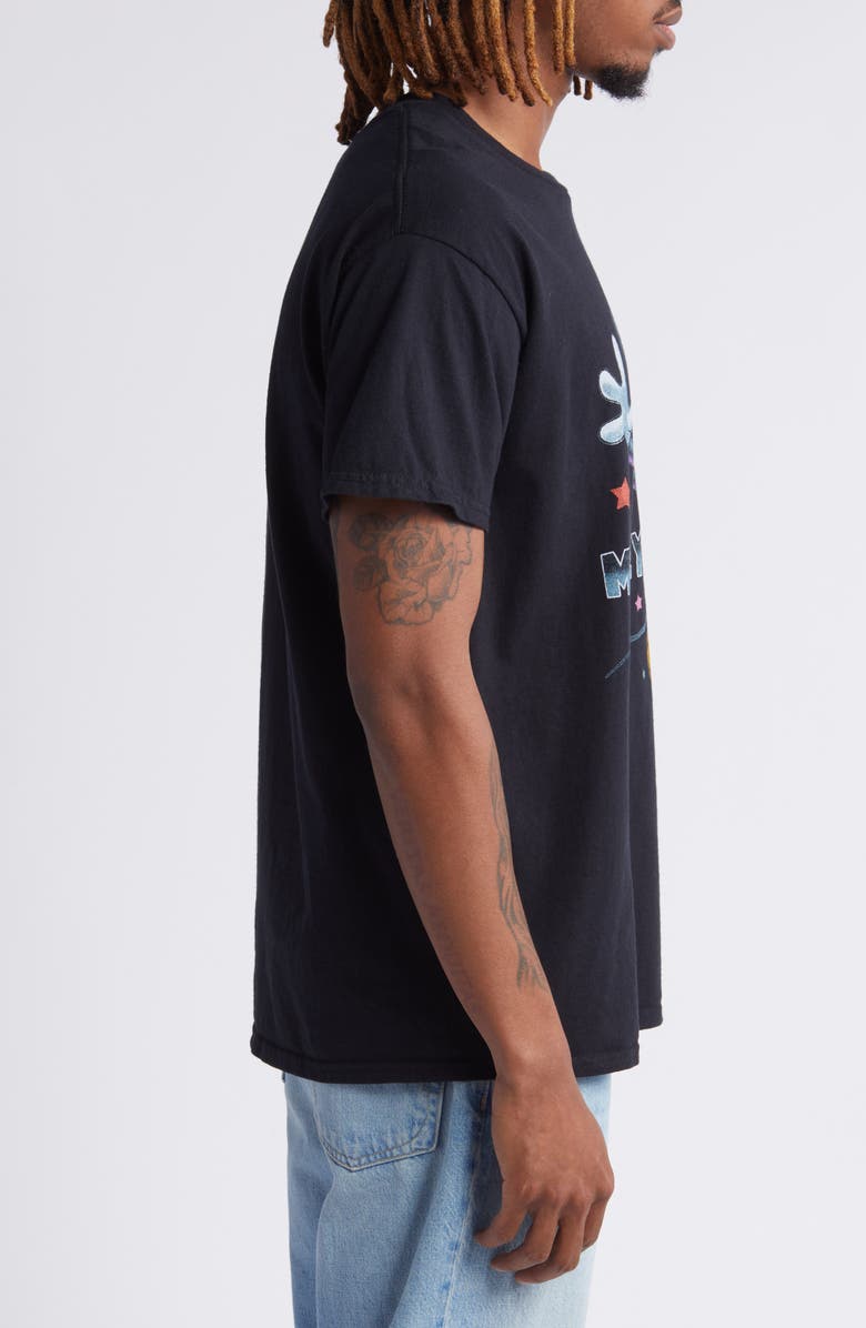 Junk Food Dancing Mickey Mouse Cotton Graphic T-Shirt, Alternate, color, Black