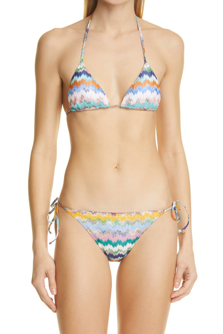 Zigzag Two-Piece Swimsuit, Main, color, MULTI