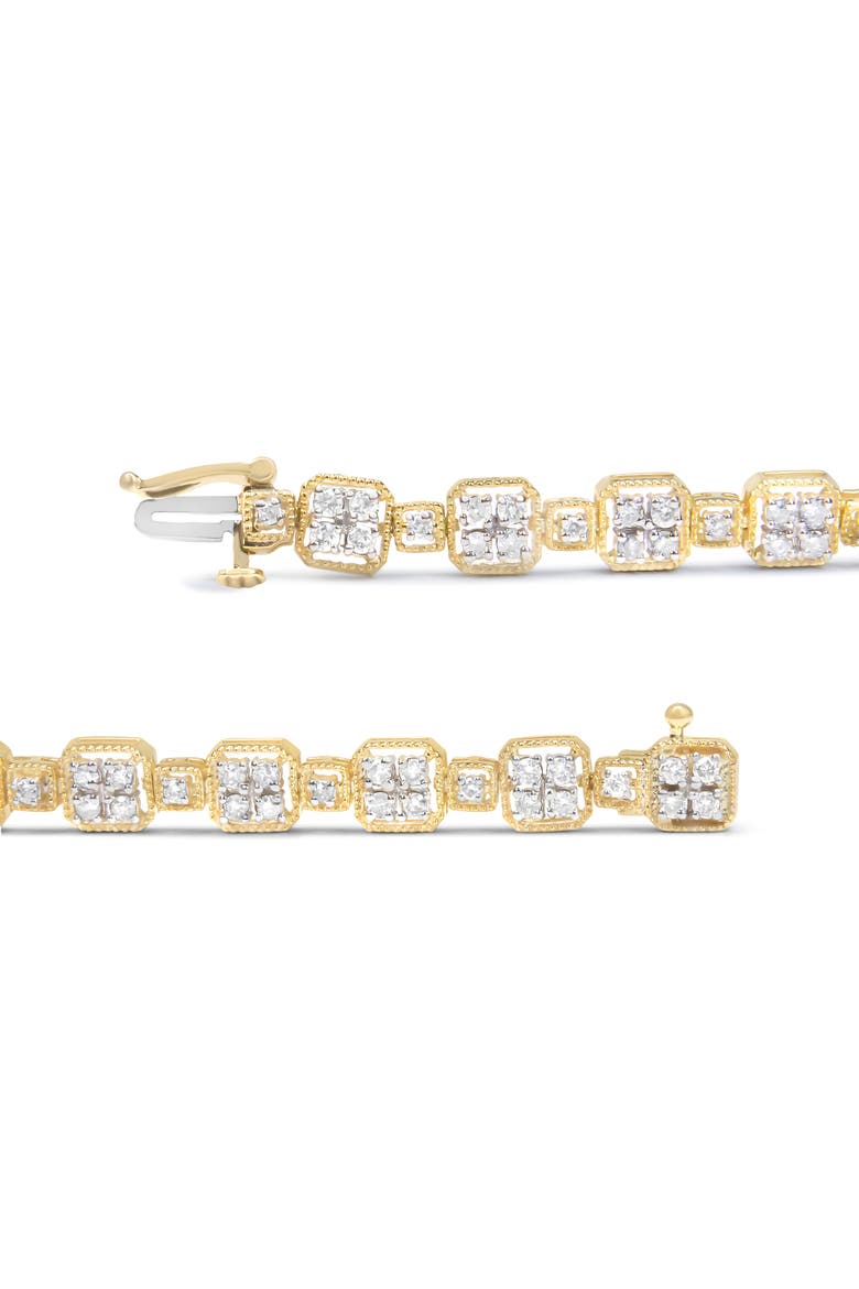 10K Yellow Gold 2.0 Cttw Diamond Square Link Bracelet - ", Alternate, color, Yellow