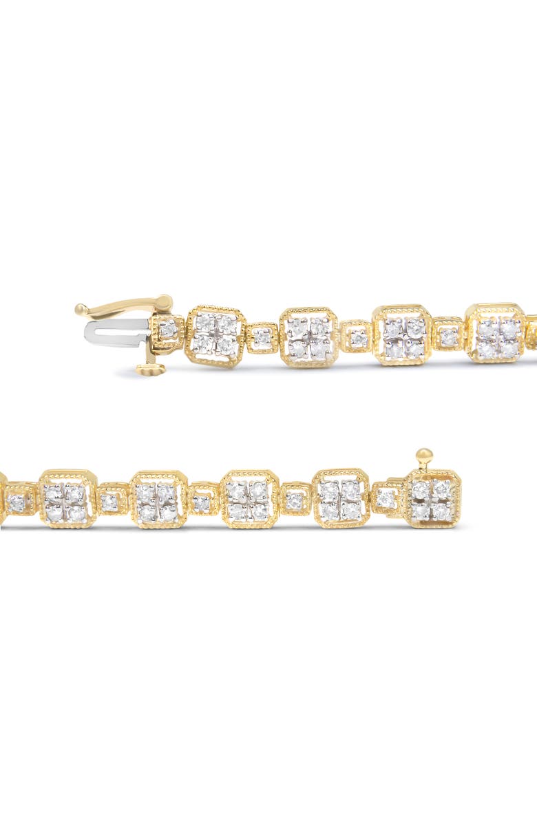 Haus of Brilliance 10K Yellow Gold 2.0 Cttw Diamond Square Link Bracelet - ", Alternate, color, Yellow