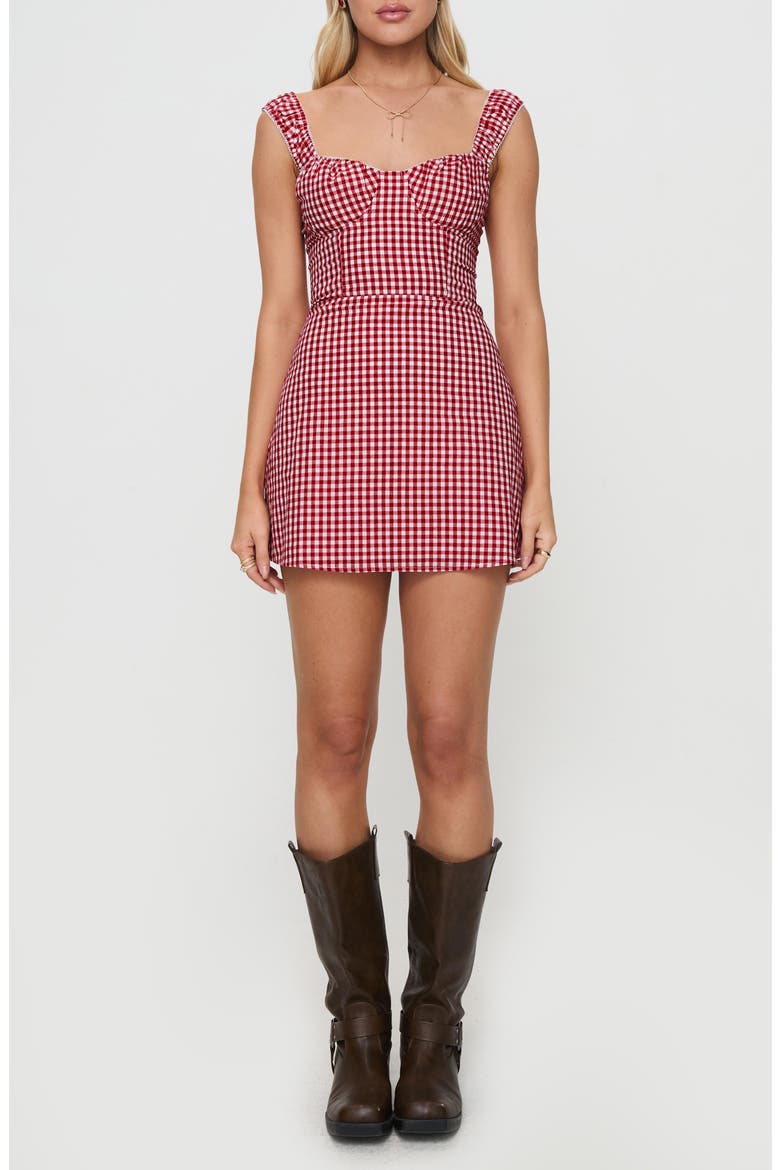 Faubert Minidress, Main, color, RED GINGHAM