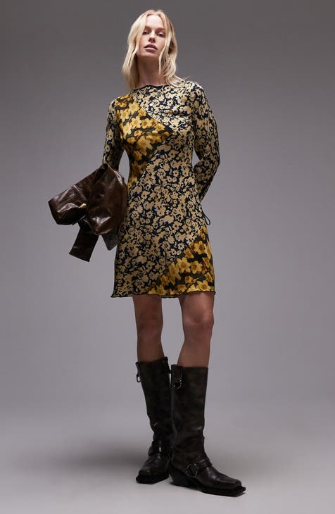 Romantic Floral Short Vacation Dress Yellow Birthday Outfits