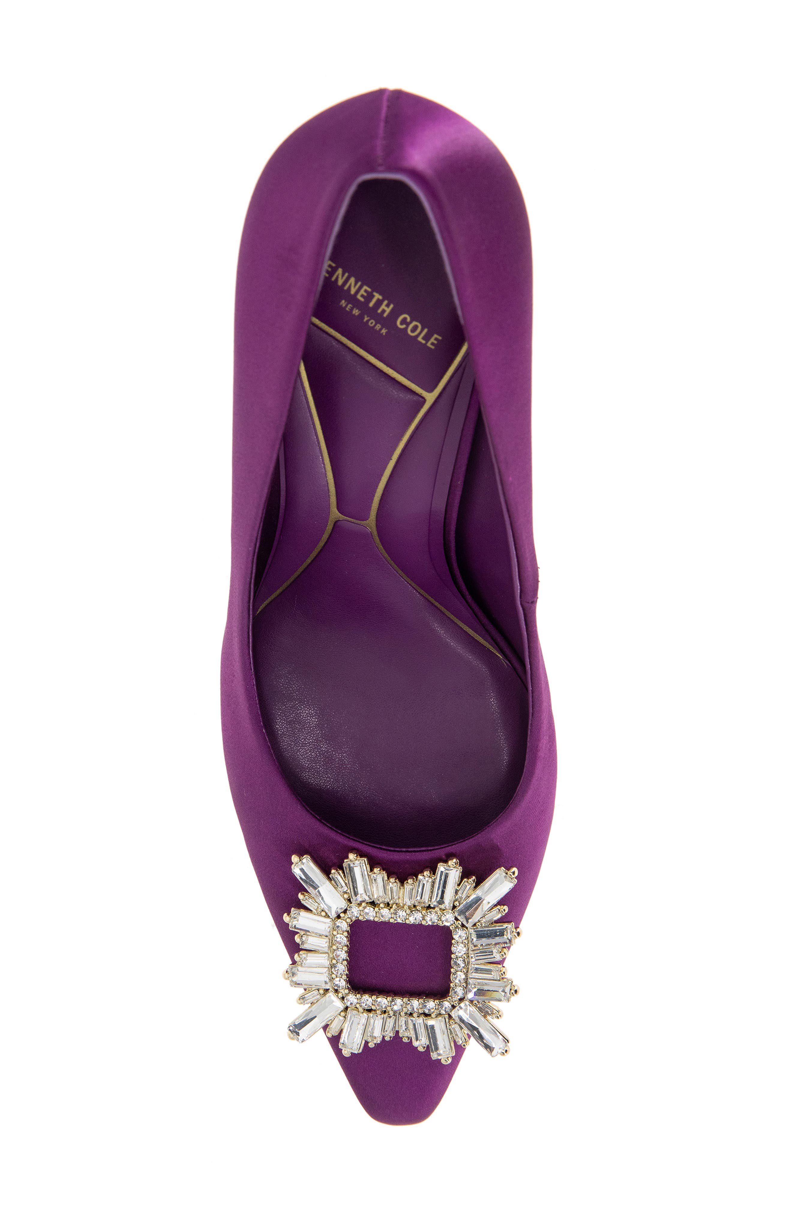 Kenneth Cole Quinnly Jewel Pointed Toe Pump, Alternate, color, Purple Satin
