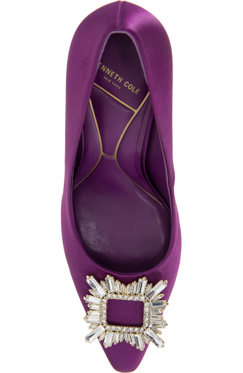 Kenneth Cole Quinnly Jewel Pointed Toe Pump, Alternate, color, Purple Satin