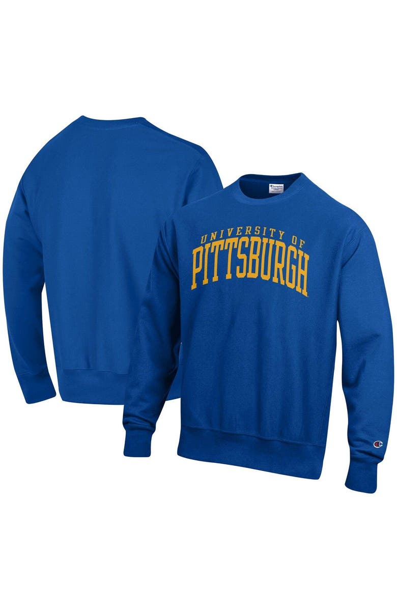 Champion Men's Champion Royal Pitt Panthers Arch Reverse Weave Pullover Sweatshirt, Alternate, color, Royal