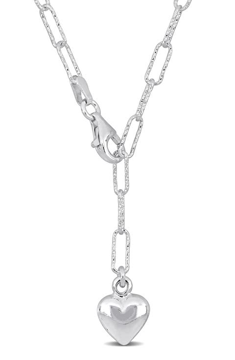 Heart Charm Lariat Necklace