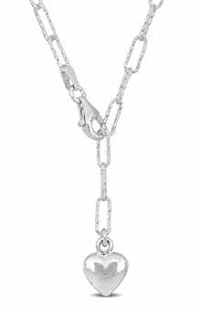 Heart Charm Lariat Necklace