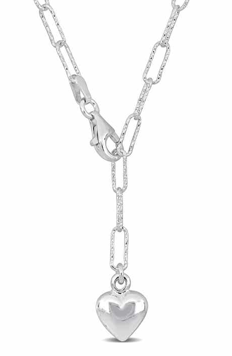 Heart Charm Lariat Necklace