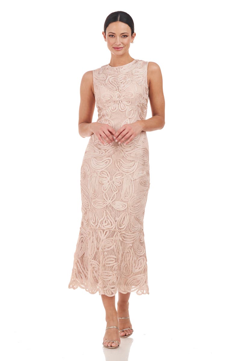 JS Collections Meli Soutache Cocktail Midi Dress, Alternate, color, 