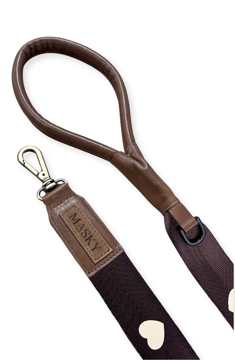 Masky Hearts Icon Leash, Alternate, color, Cooper