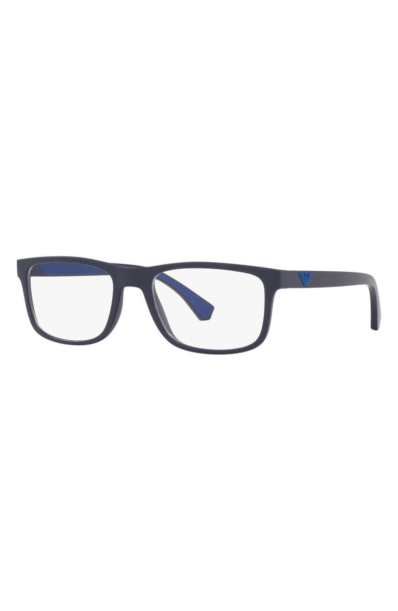 Emporio Armani 53mm Rectangular Optical Glasses, Alternate, color, 